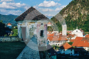 Alpine Town Kamnik Old Town. View from Zaprice Castle. Europe, Slovenia