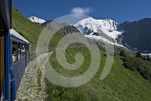 Alpine train in france (tramway du mont blanc)