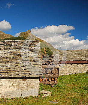 Alpine typical stone architecture, Alpe Veglia.