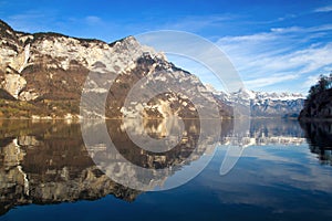 Alpine view of Walensee Lake in Switzerland