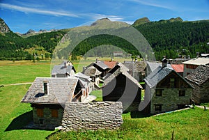 Alpine village. Alpe Devero, Italy photo