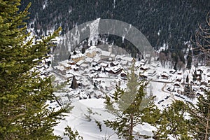 Alpine village at the foot of Monte Rosa. Macugnaga Staffa - Pecetto, Piedmont, Italy