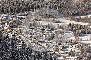 Alpine village in winter