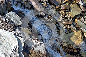 Alpine waterfall in Zervreila in Switzerland 31.7.2020