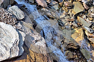 Alpine waterfall in Zervreila in Switzerland 31.7.2020