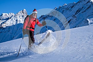 Alpine winter skitouring