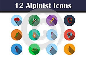 Alpinista conjunto compuesto por iconos 