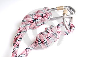 Alpinist rope with carabine
