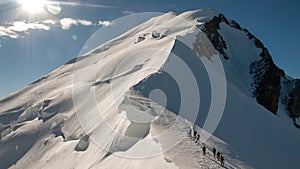 Alpinists climbing Mont Blanc . photo