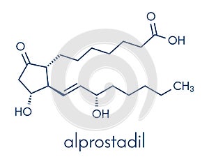 Alprostadil prostaglandin E1 erectile dysfunction drug molecule. Skeletal formula. photo