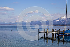 Alps across Bavarian lake