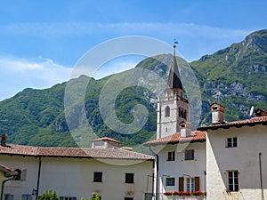 Alps Adria - Scenic view of the old town of remote mountain village Venzone, Val Canale valley, Udine