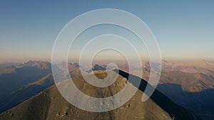 Alps, France - Drone - Majestuous Peak Mountain in the French Alps by Sunny Morning