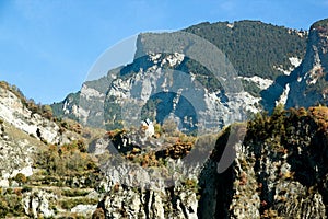 The Alps between the French and Italian border. Europe France Italy.