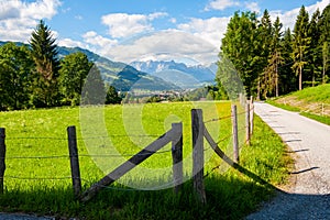 Alps landscape-  mountains in front of  blue sky