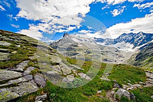 Alps landscape- mountains in front of blue sky