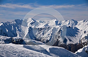 The Alps at the Meribel ski area in France.