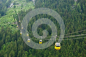 The Alps mountains cableway