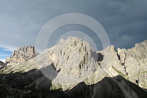 Alps mountains Dolomites after rain storm