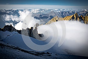 Alps mountains range summits glacier landscape, Mont Blanc massif