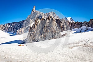 Alps mountains ridge summits glacier landscape, Mont Blanc massif