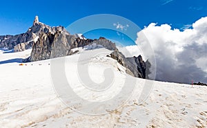 Alps mountains ridge summits glacier landscape, Mont Blanc massif