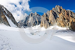 Alps mountains ridge summits glacier landscape, Mont Blanc massif
