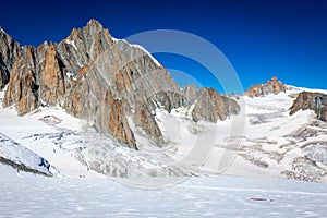 Alps mountains ridge summits glacier landscape, Mont Blanc massif