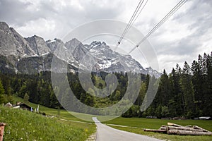 Alps, mountains with stormy skies, leaden heavy skies,