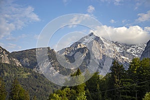 Alps, mountains with stormy skies, leaden heavy skies