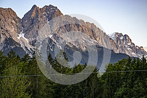 Alps, mountains with stormy skies, leaden heavy skies