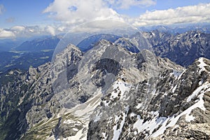 Alps mountains view from the top of Zugspitze, Germany