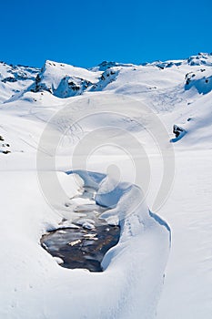 Alps mountains in winter