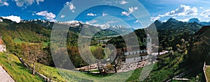 Alps panorama with Church