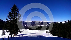 Alps panorama in harmony picturesque winter scenery