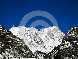 Alps snow winter sunrise panoramic view mont blanc