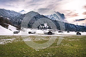 Alps, view from Loisach Valley, Garmisch-Partenkirchen