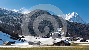 Alps, view from Loisach Valley, Garmisch-Partenkirchen