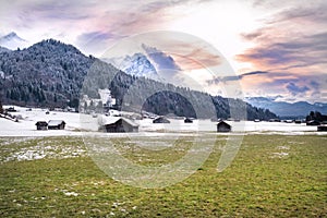 Alps, view from Loisach Valley, Garmisch-Partenkirchen