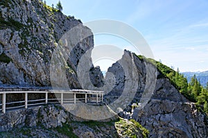 Alps and the way to the Eisriesenwelt (Ice cave) in Werfen, Austria