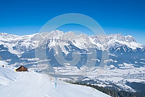 Alps winter snow landscape in Tirol