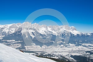 Alps winter snow landscape in Tirol