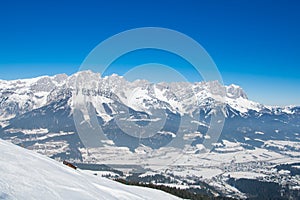 Alps winter snow landscape in Tirol photo