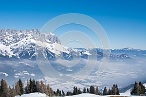 Alps winter snow landscape in Tirol photo