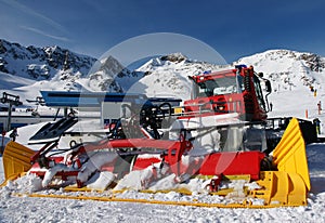 Alps winter view with ratrak