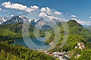 Alpsee lake and Hohenschwangau castle