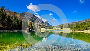 Alpspitze view from lautersee in mittenwald