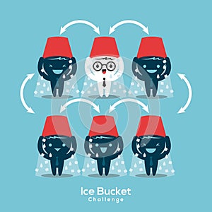 Als ice bucket challenge concept illustration