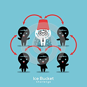 Als ice bucket challenge concept illustration