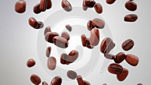 Falling Coffee Beans 3D Rendering